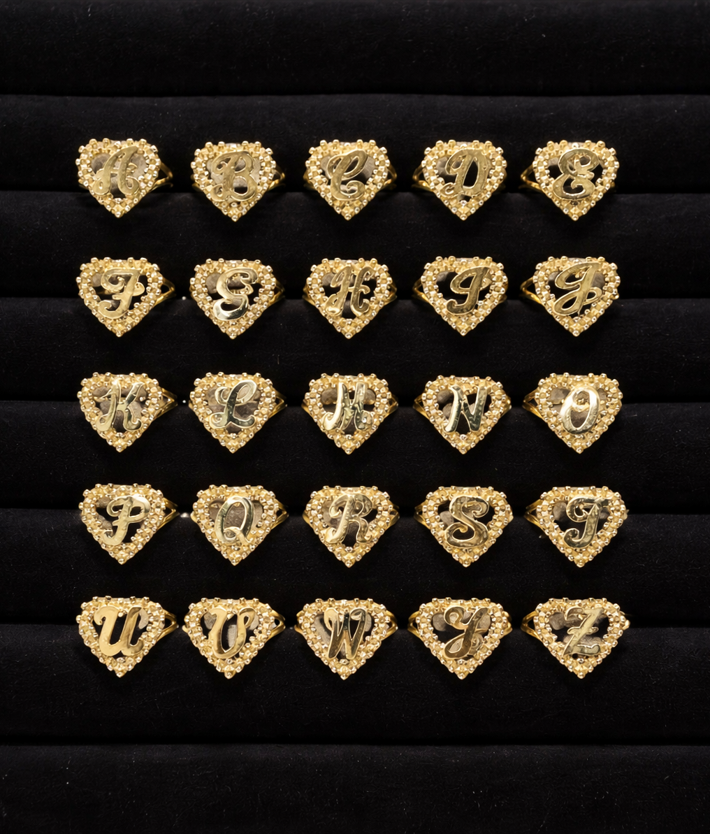 Heart Initial Ring